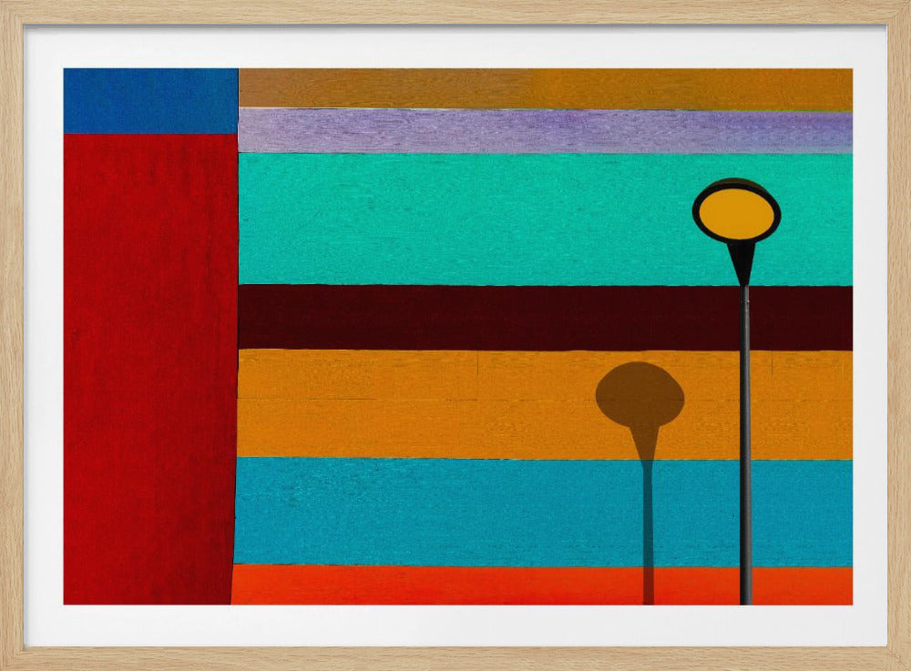 Lamp and striped wall | Poster