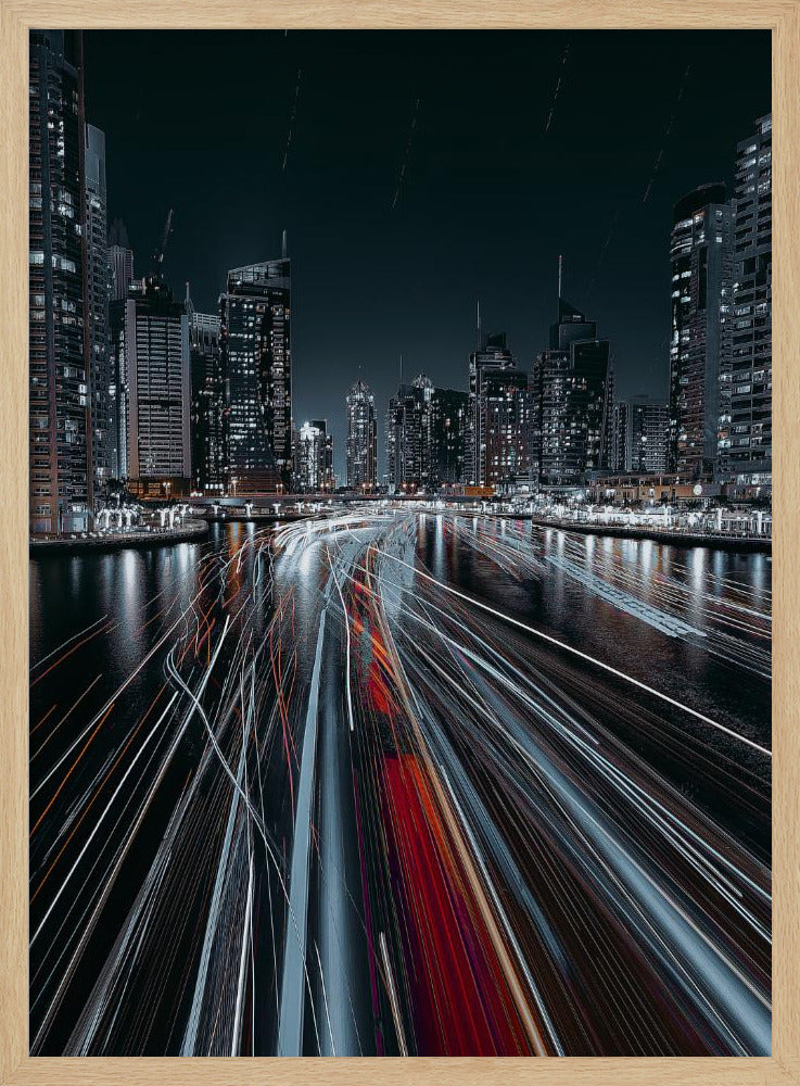 Traffic jam in the Dubai canal | Poster