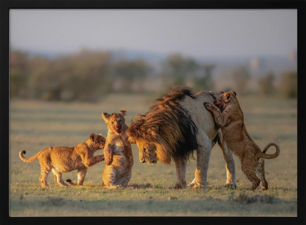 Dad and kids | Poster