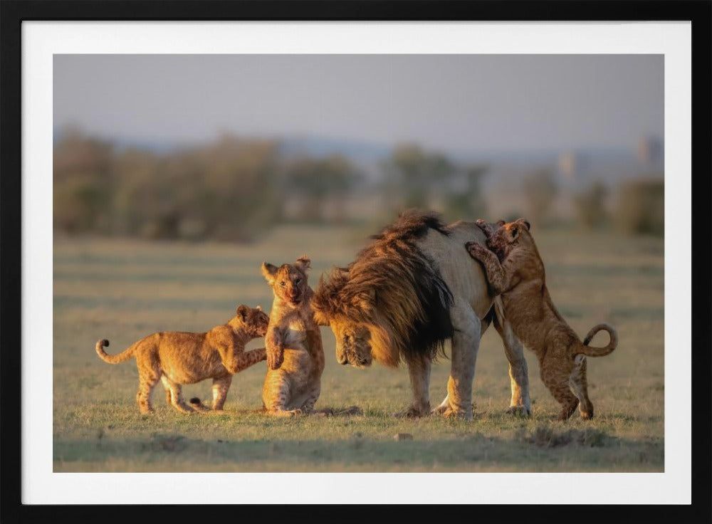 Dad and kids | Poster