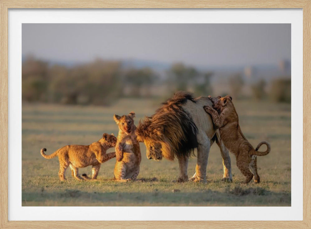 Dad and kids | Poster