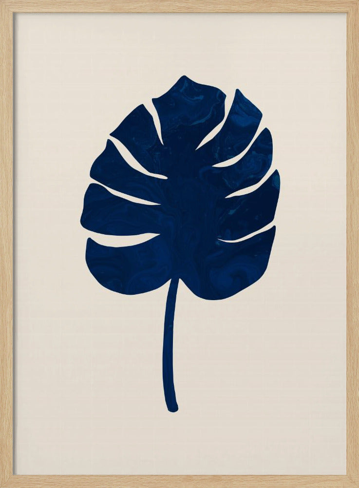 Monstera Marble Blue | Poster