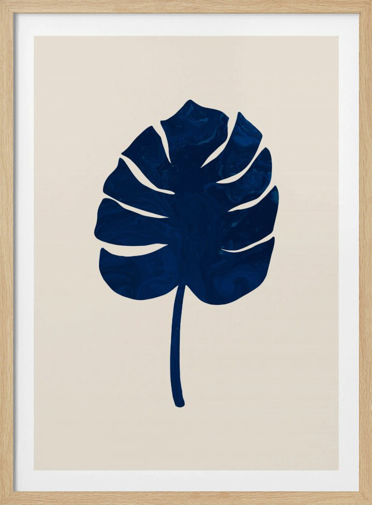 Monstera Marble Blue | Poster