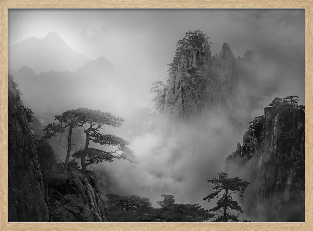 Huang Shan In The Fog | Poster