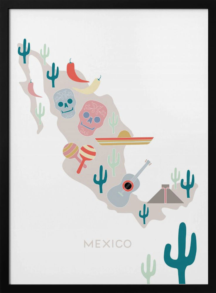 Mexico Map No 1 | Poster