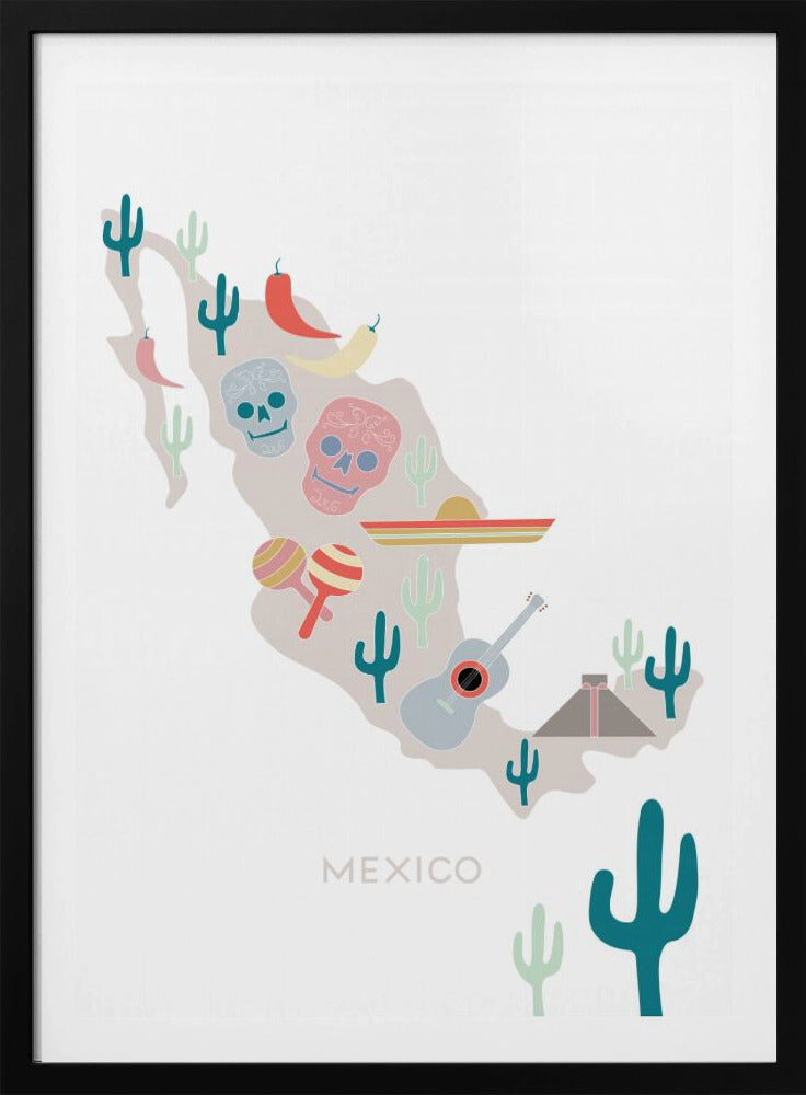 Mexico Map No 1 | Poster