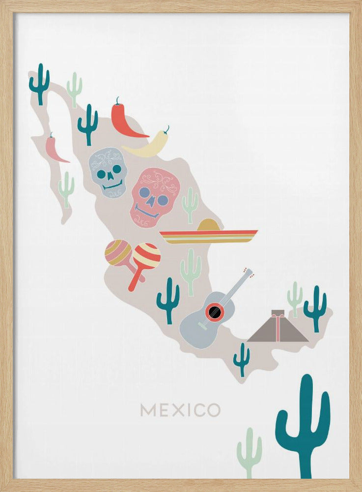 Mexico Map No 1 | Poster