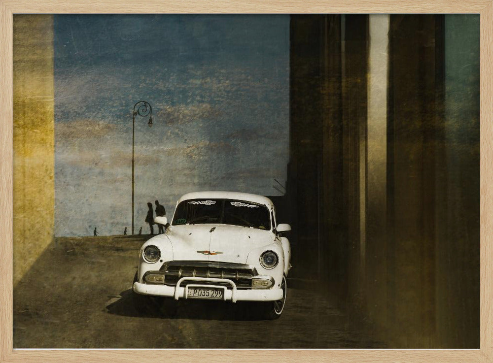 A white car in Havanna | Poster