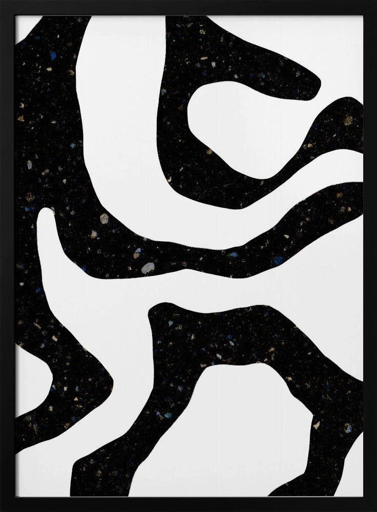Organic Black Forms with Speckled Patterns | Poster