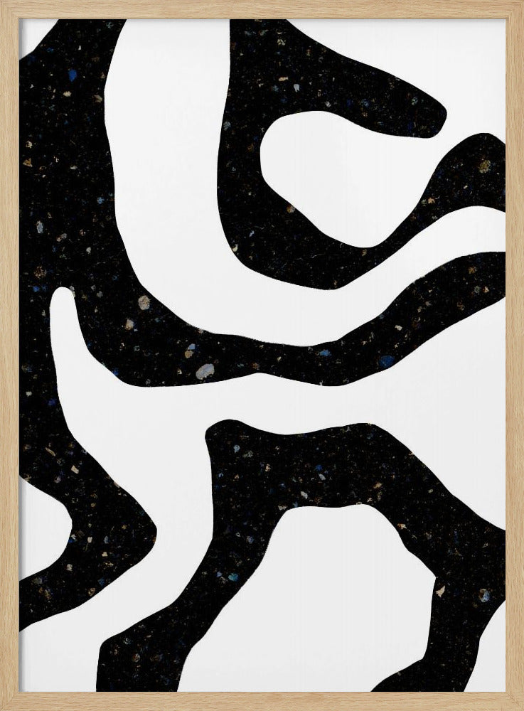Organic Black Forms with Speckled Patterns | Poster
