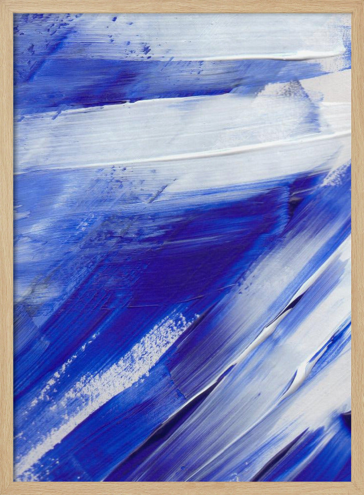 White and Blue Brushstrokes | Poster