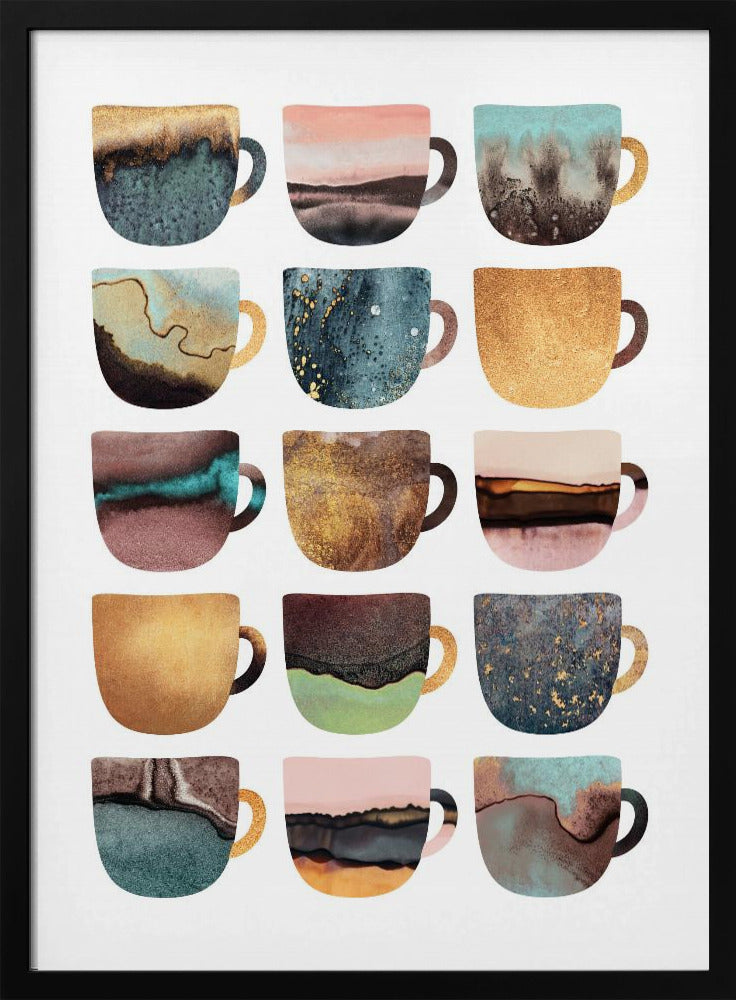 Earthy Coffee Cups | Poster