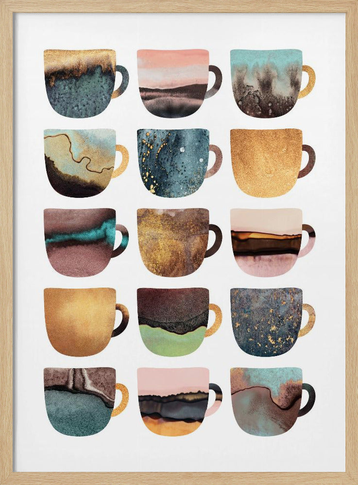 Earthy Coffee Cups | Poster