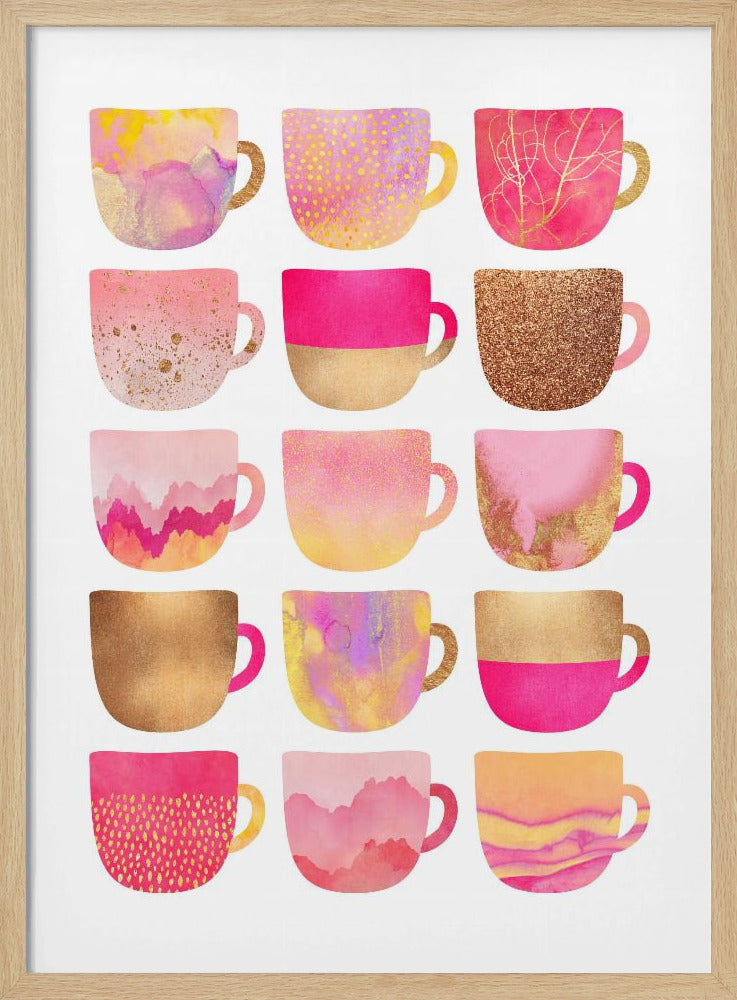 Pretty Pink Coffee Cups | Poster