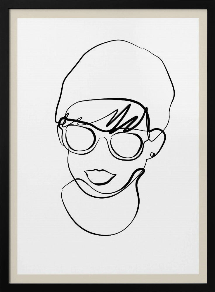 Modern woman line portrait | Poster