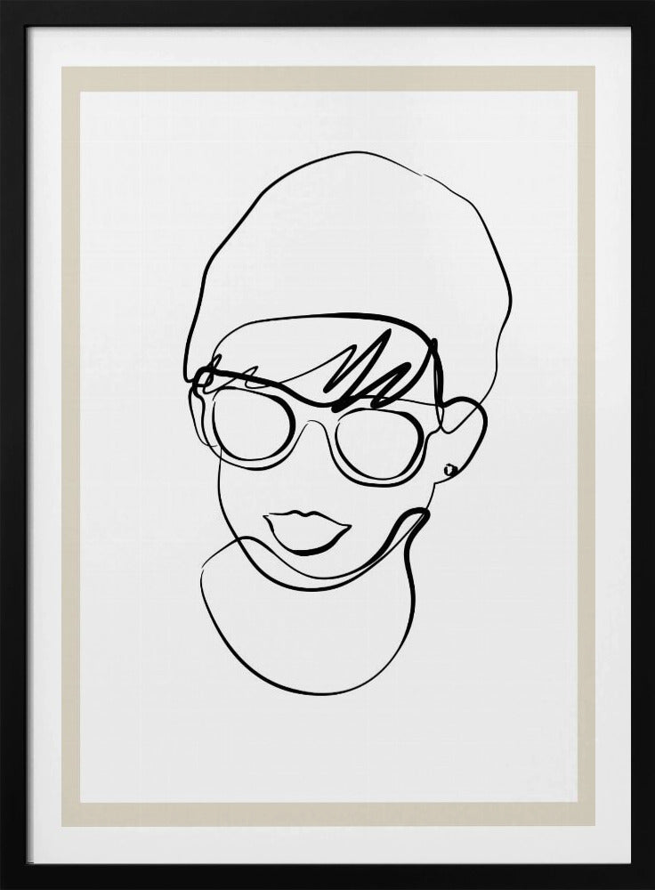 Modern woman line portrait | Poster