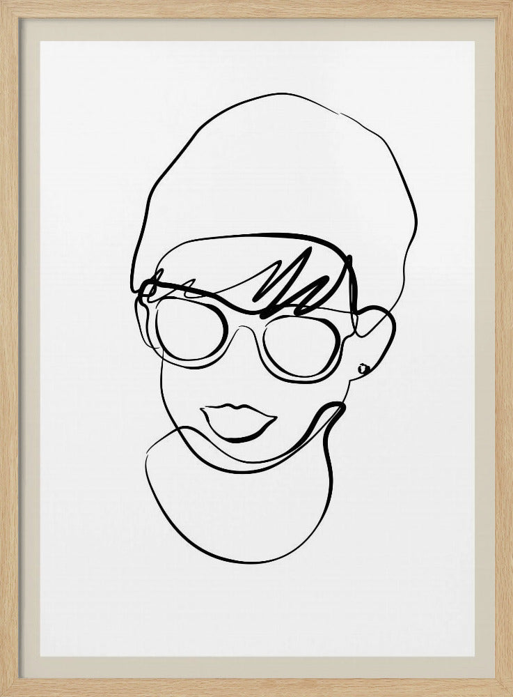 Modern woman line portrait | Poster