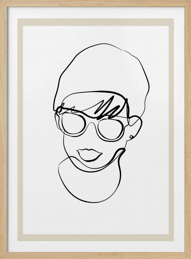 Modern woman line portrait | Poster