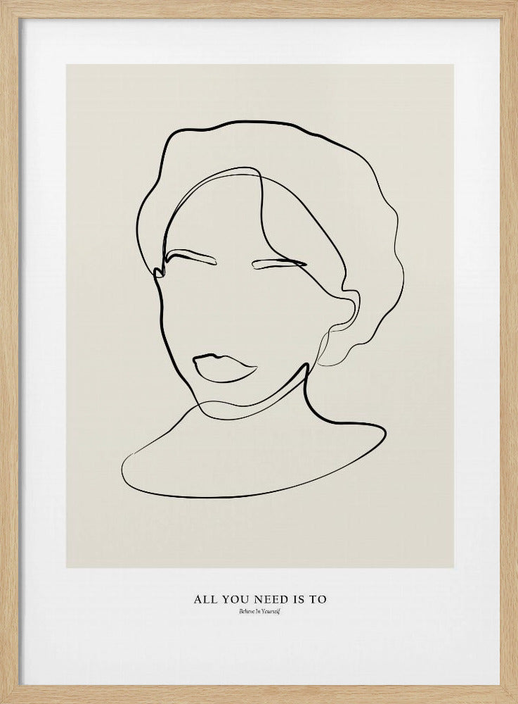 Modern female line art | Poster