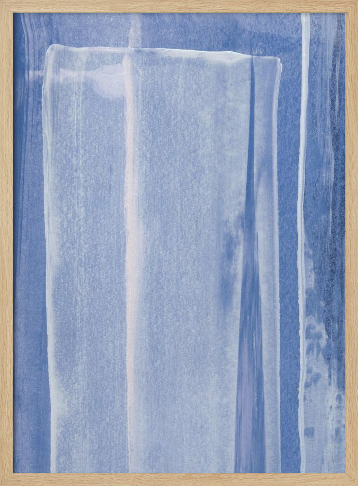 Blue With Vertical Brushstrokes | Poster