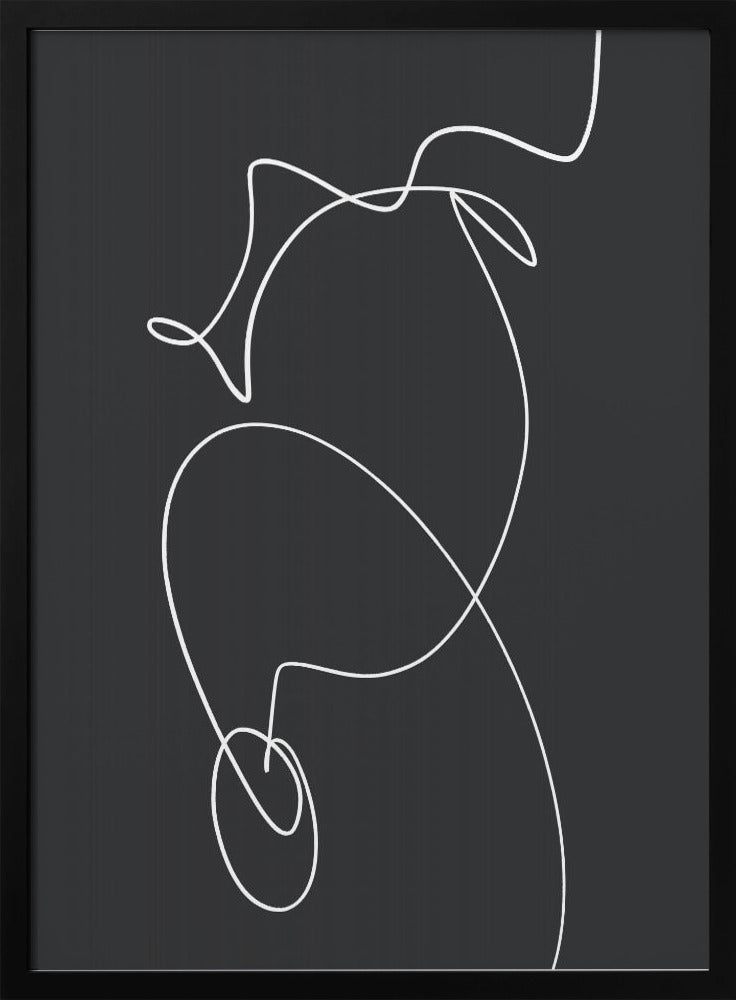 White Squiggle On A Dark Background | Poster