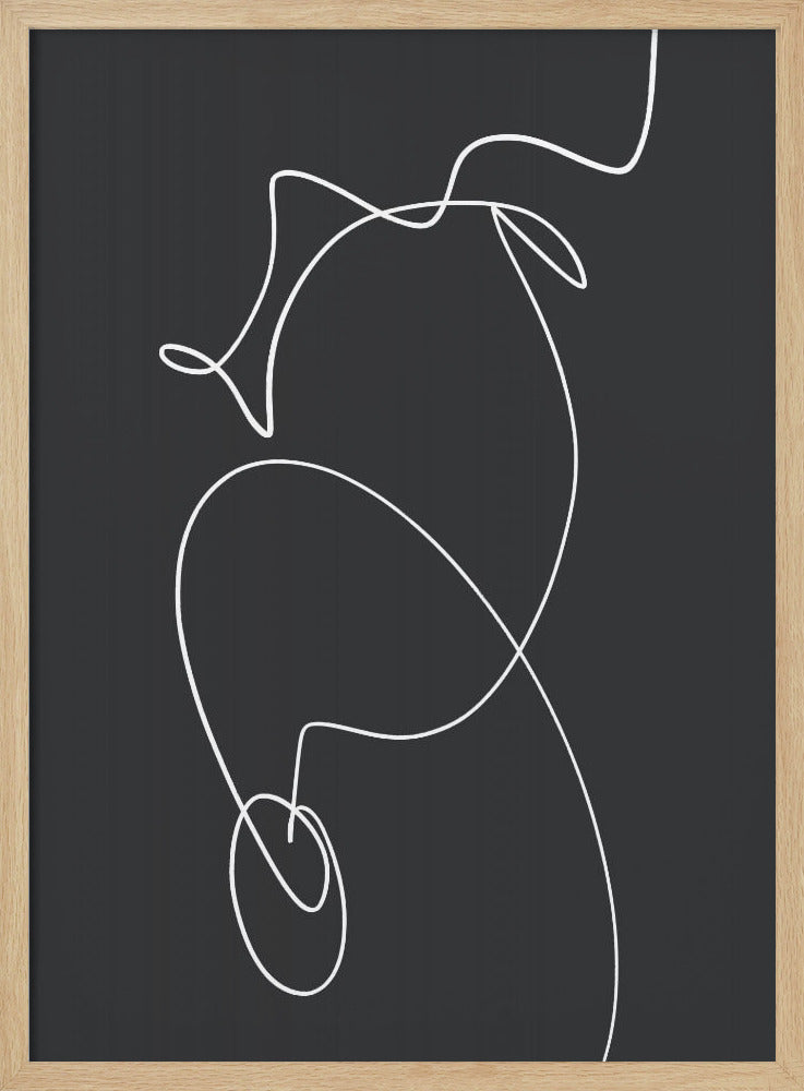White Squiggle On A Dark Background | Poster
