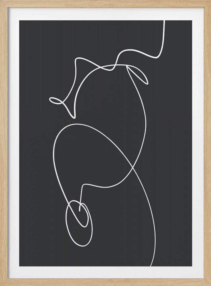 White Squiggle On A Dark Background | Poster