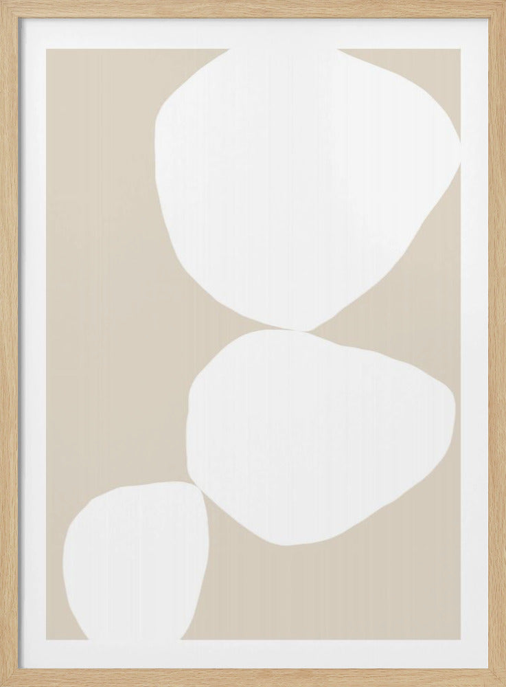 Three White Organic Shapes | Poster