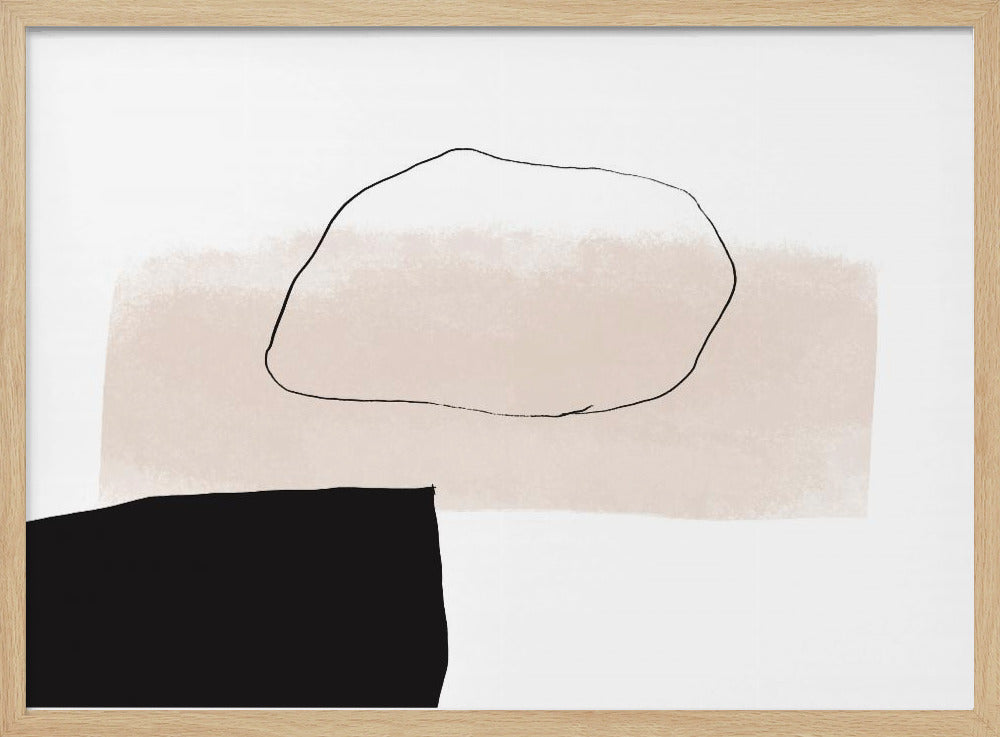 Beige Shape and Black Block | Poster