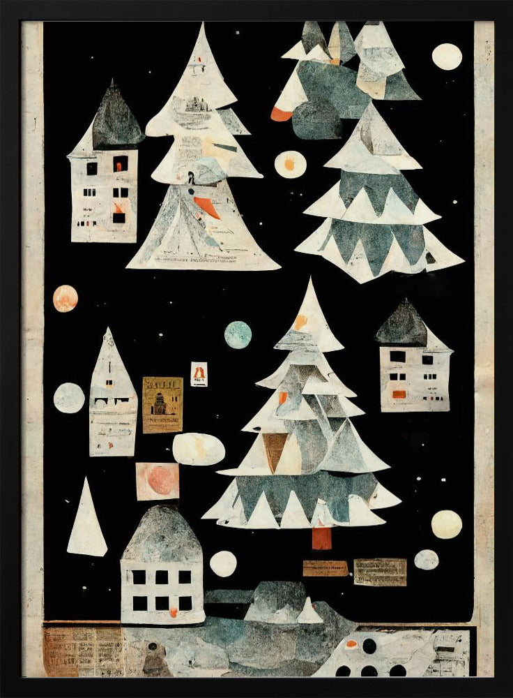 A Paper Village At Night | Poster