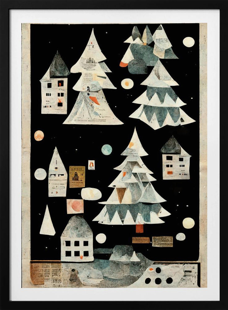 A Paper Village At Night | Poster