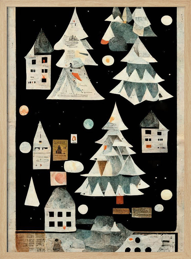 A Paper Village At Night | Poster