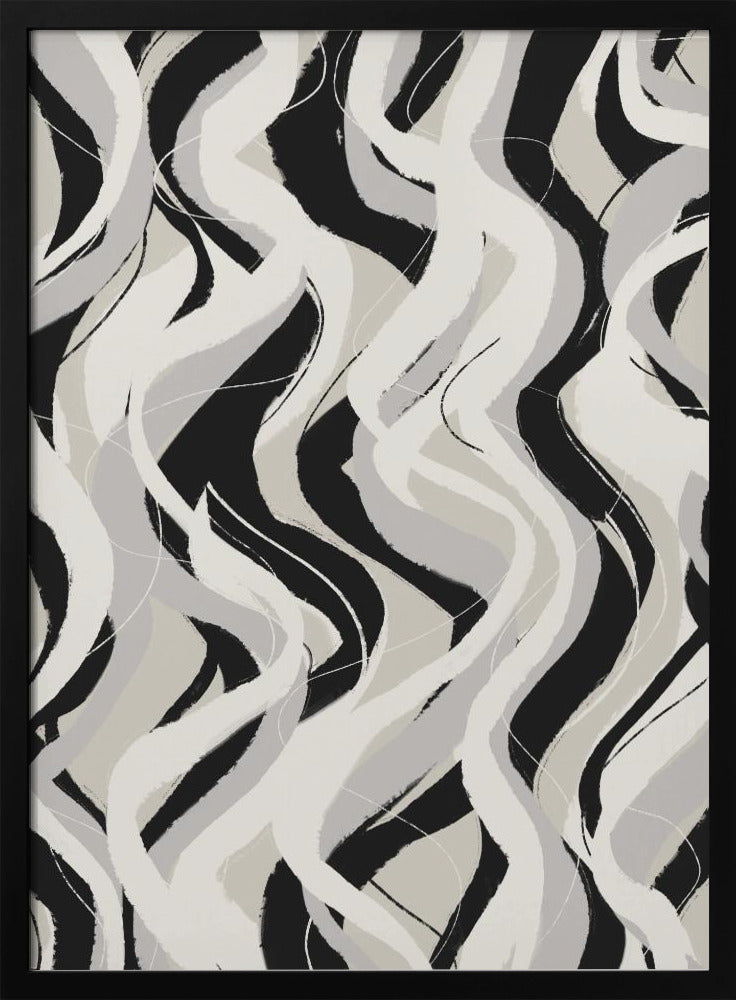 Curved Monochrome Waves | Poster