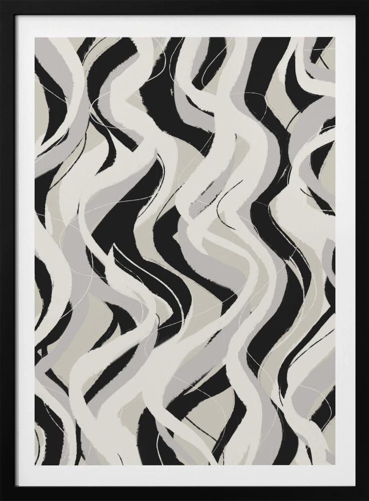 Curved Monochrome Waves | Poster
