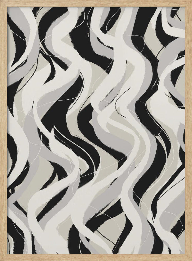 Curved Monochrome Waves | Poster