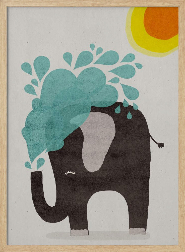 Elephant Splashing | Poster