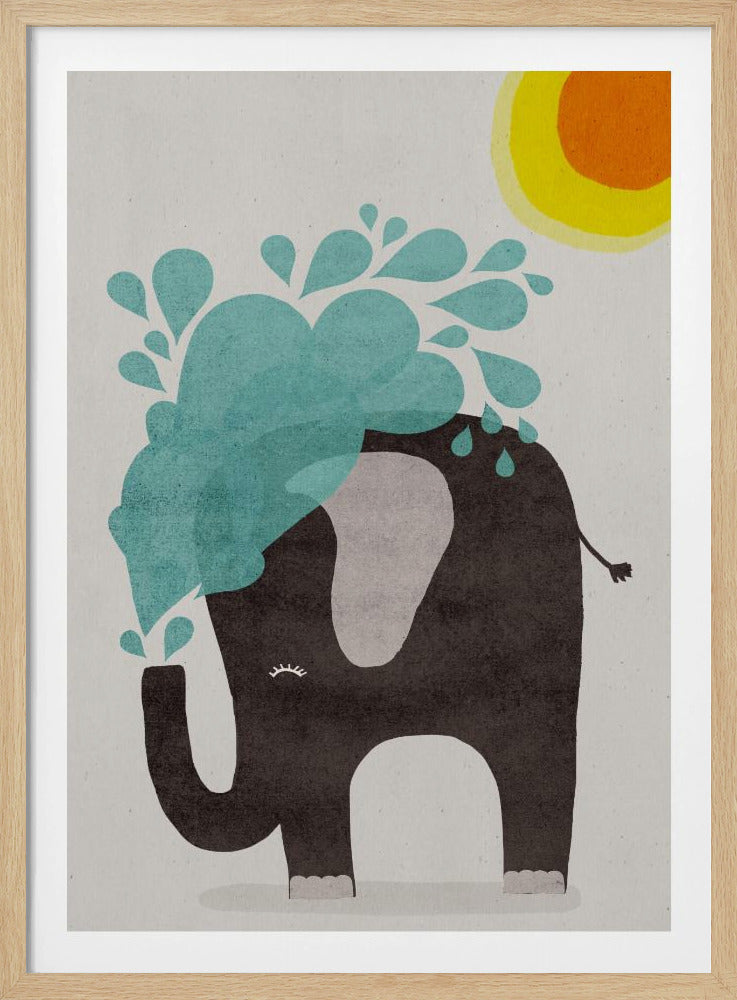 Elephant Splashing | Poster