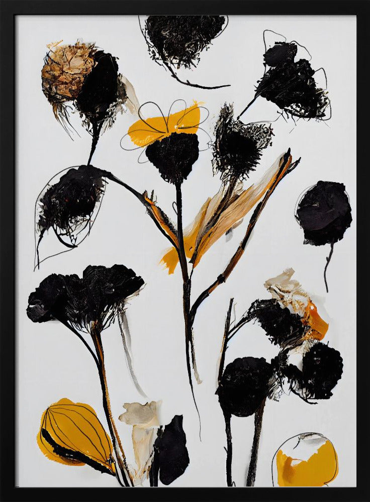 Black Dry Flowers | Poster