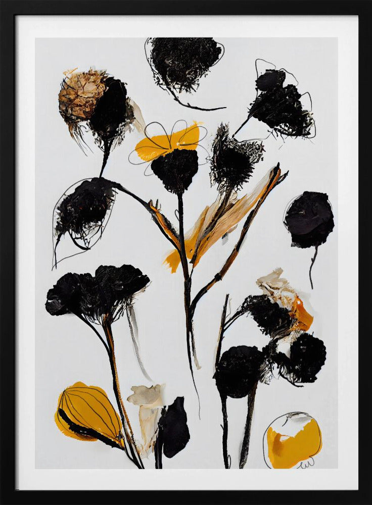 Black Dry Flowers | Poster