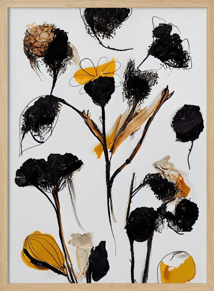 Black Dry Flowers | Poster