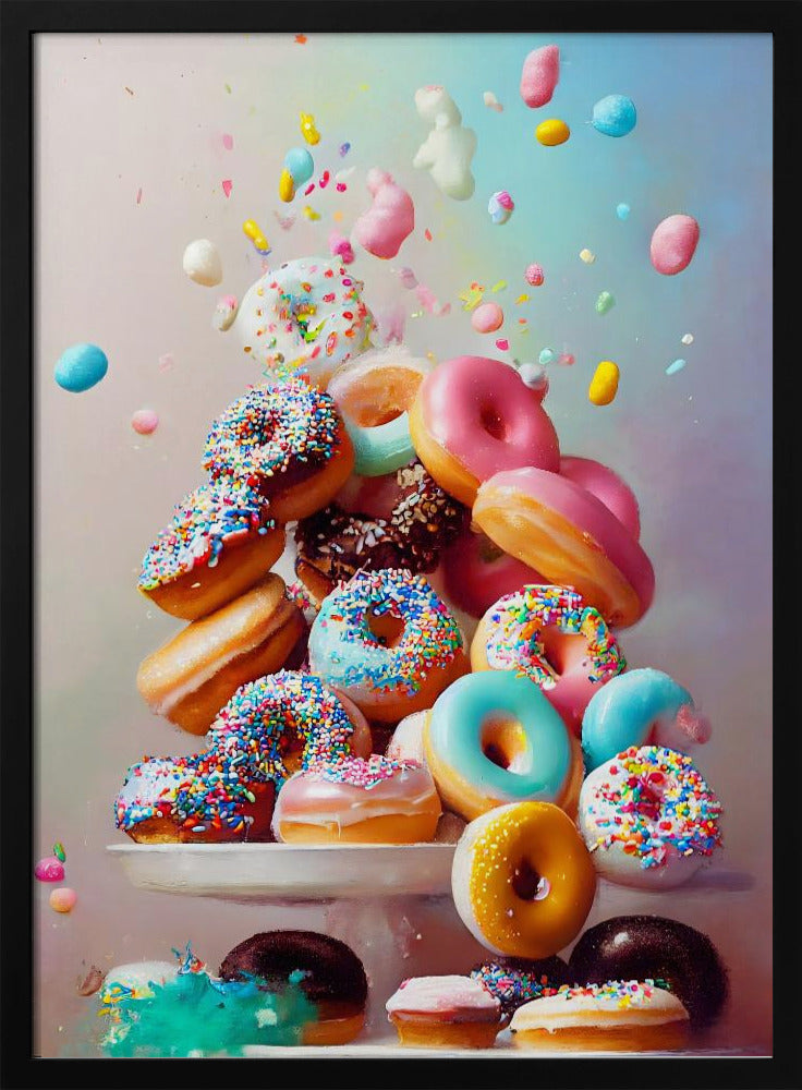 Colorful Donut Cascade | Poster