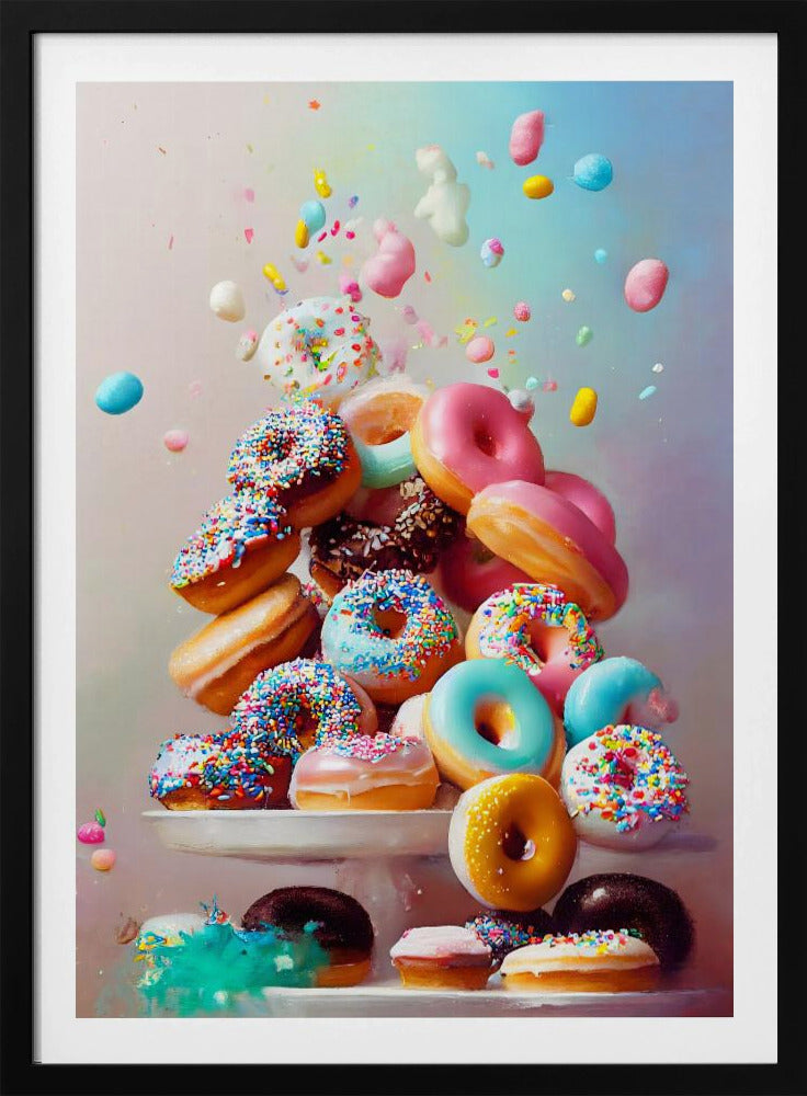 Colorful Donut Cascade | Poster