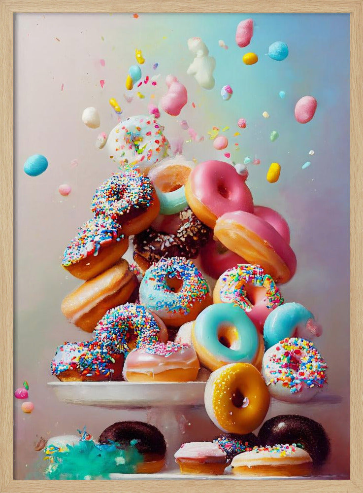 Colorful Donut Cascade | Poster