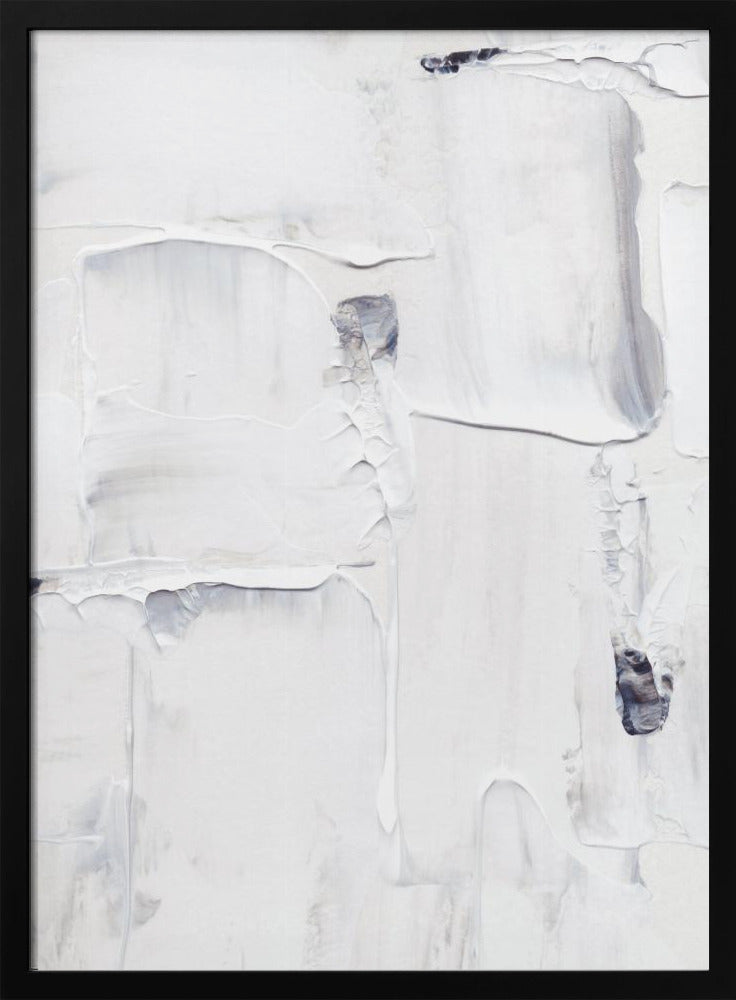 Expressionist White and Gray Brushstrokes | Poster