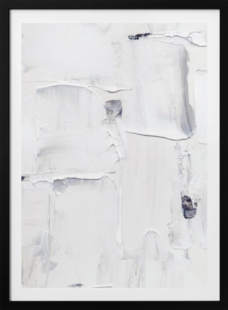 Expressionist White and Gray Brushstrokes | Poster