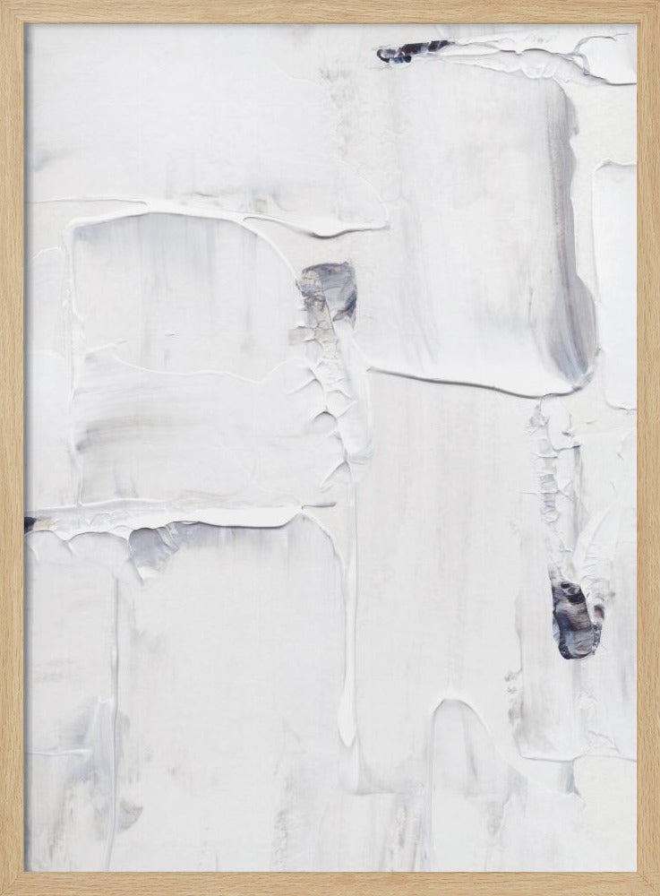 Expressionist White and Gray Brushstrokes | Poster