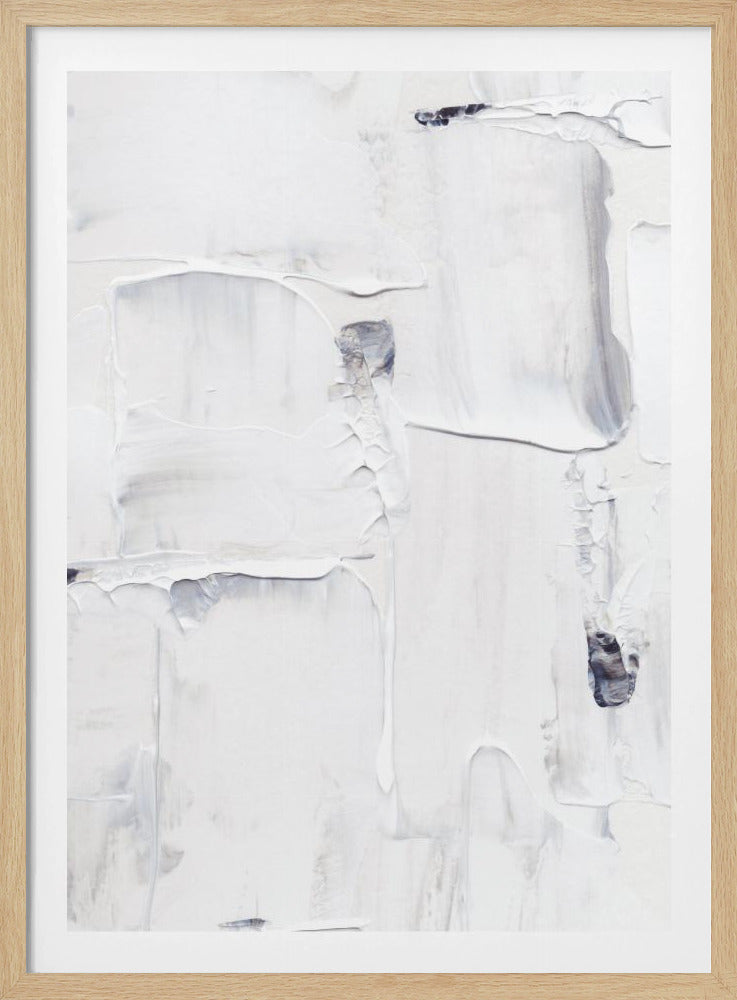 Expressionist White and Gray Brushstrokes | Poster