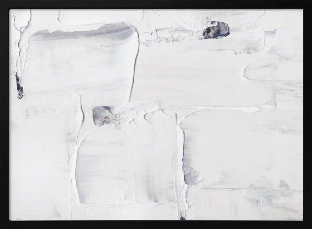 Textured White Canvas with Subtle Shades of Gray and Black | Poster