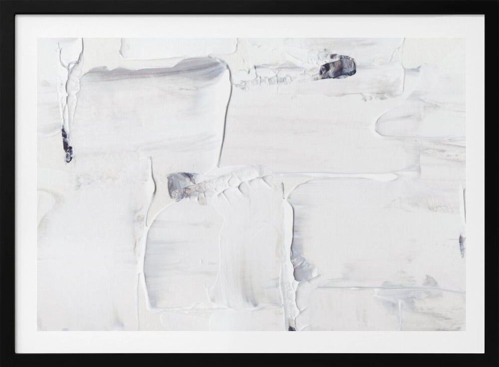 Textured White Canvas with Subtle Shades of Gray and Black | Poster