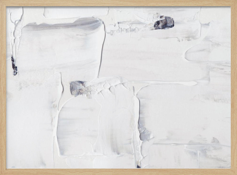 Textured White Canvas with Subtle Shades of Gray and Black | Poster